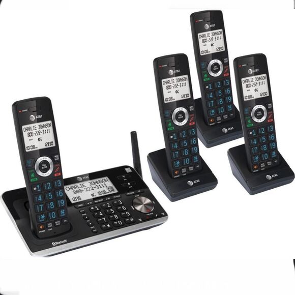 AT&T 4 Handset Bluetooth System with Connect to Cell, Smart Call Blocker - Picture 1 of 5